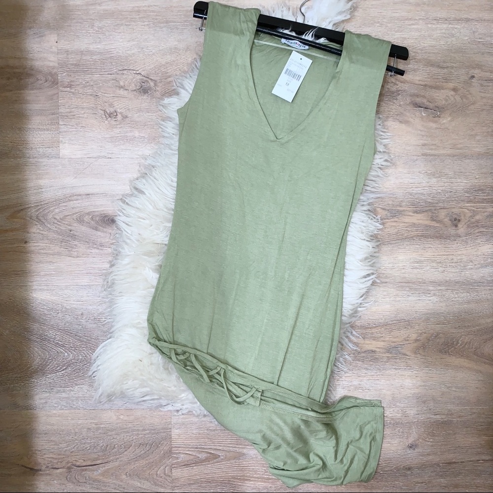 NWT Fashion Nova Olive Green Maxi Side Slit Dress